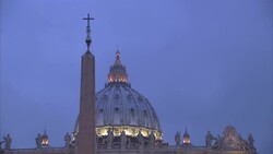 Pilgrims wait in St Peter's Square to watch canonisation ceremony News Clip
