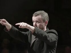 Orchestra conductor takes a bow Stock Footage