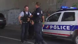 Armed police waiting next to Jungle camp News Clip