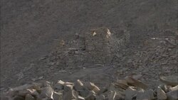 Rubble surrounds the ruins of Shenshef, Egypt. Stock Footage