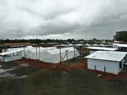 Ebola Case Management Facility ELWA 3 In Monrovia Stock Footage