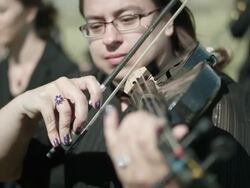 Outdoor Orchestra - Violin Stock Footage