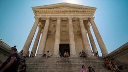 Maison Carrï¿½e in Nimes, France. 4K Timelapse Stock Footage