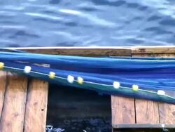 Fishing net mooving Stock Footage