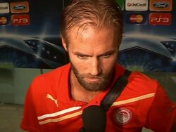 Interview: Olof Mellberg (Olympiakos) Stock Footage