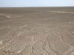 WS HA View over Nazca lines / South Of Peru, Nazca, Peru Stock Footage