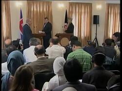British PM meets Karzai, presser News Clip
