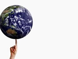 Earth On the Tip of Your FInger Stock Footage