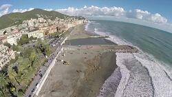 Seaside Town in Italy (drone video) Stock Footage