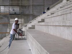 Construction At Arena De Sao Paulo Continues Stock Footage