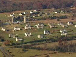 WS AERIAL View of Row houses/ North Carolina, United States Stock Footage