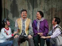 MS Artist performing modern Qinqiang opera in theater and Qinqiang is representative folk opera of northwest China AUDIO / xi'an, shaanxi, china Stock Footage