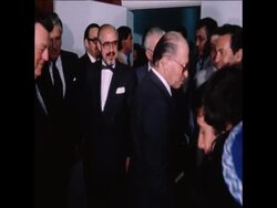 UPITN 9 5 80 WEST GERMAN MINISTER PRESIDENT OF BAVARIA FRANZ JOSEF STRAUSS IN JERUSALEM News Clip