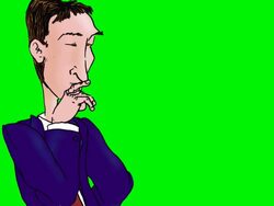 Cartoon executive close up on greenscreen Stock Footage