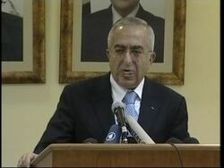 Palestinian PM condemns violence, comments on donor conference News Clip