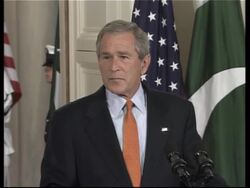 Bush meets Pakistani President, presser News Clip