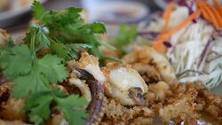 Fried squid Stock Footage