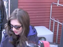 Alison Brie arrives at the Sky Lodge in Park City, Stock Footage
