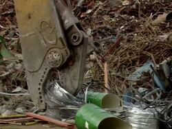 MS TS Crane biting and cutting railings / Tacoma, Washington, United States Stock Footage