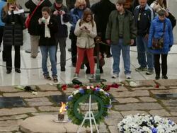 Arlington Nat'l Cemetery Holds Wreath Laying Ceremony Commemorating 50th Anniversary Of JFK's Death Stock Footage