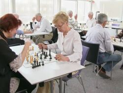 HD: Seniors Playing Chess Stock Footage