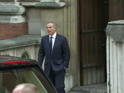 Tony Blair Leaving Leveson Inquiry News Clip