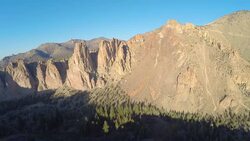 Aerial Oregon Smith Rocks Stock Footage