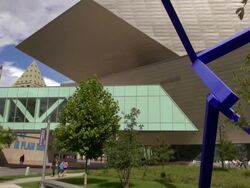 Denver Art Museum exterior in Denver, Colorado Stock Footage