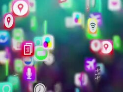 Apps icons background. Dark version. Loop. Stock Footage