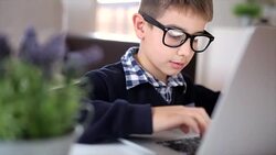 Homework on the lap top Stock Footage