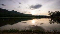 Timelapse sunset at lake Stock Footage