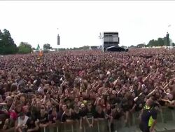 W/S EXT Concert Crowd Day Stock Footage