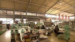 Artisans paint pottery at a ceramics factory in Arita, Japan. Stock Footage