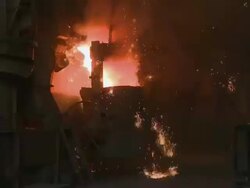 MS ZI  Shot of Inductive heating furnace / Juenkerath, Rhineland-Palatinate, Germany  Stock Footage