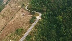 Aerial View of Country Road on the Top of the Mountain Stock Footage