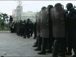 Students in Paris demonstrate against new job laws Stock Footage