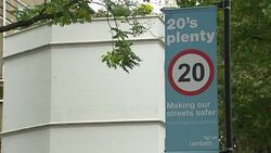 20 is Plenty Road Sign News Clip