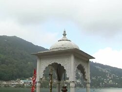 Tilt down shot naina devi temple uttarakhand Stock Footage