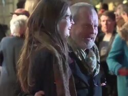 Jimmy Carr, Terry Gilliam, Elizabeth McGovern, Damian Lewis, Graham Norton, David Morrisey at the Book of Mormon London Opening Night on the 21st of March 2013   Stock Footage
