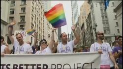 Pride parade celebrates NY passage of gay marriage bill News Clip