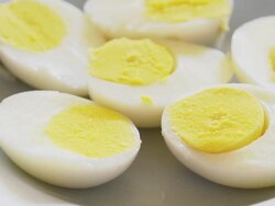 Cooked egg Stock Footage