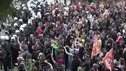 CLEAN : Protests turn violent for Trump's maiden G20 News Clip