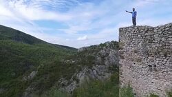 Exploring old castle Stock Footage