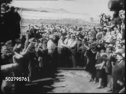 Union Pacific Transcontinental Railroad Last Spike Helps War Effort News Clip