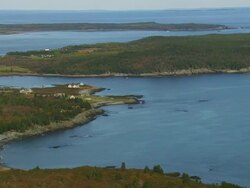 WS ARIEAL View of Island with houses / Maine, United States Stock Footage