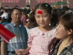 Crowds at Tiananmen Square for China National Day News Clip