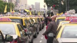 Argentina cab drivers protest Uber News Clip