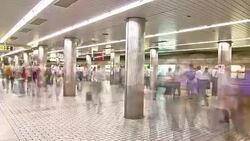 HD Time-lapse : Osaka Commuters Boarding Train in Subway station Osaka, Japan. Stock Footage