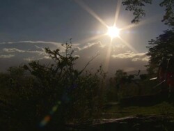 Maasai or Samburu Two warriors at dusk Stock Footage
