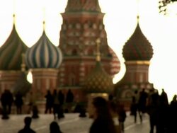 Red Square, Moscow, Russia, St Basil Cathedral Stock Footage